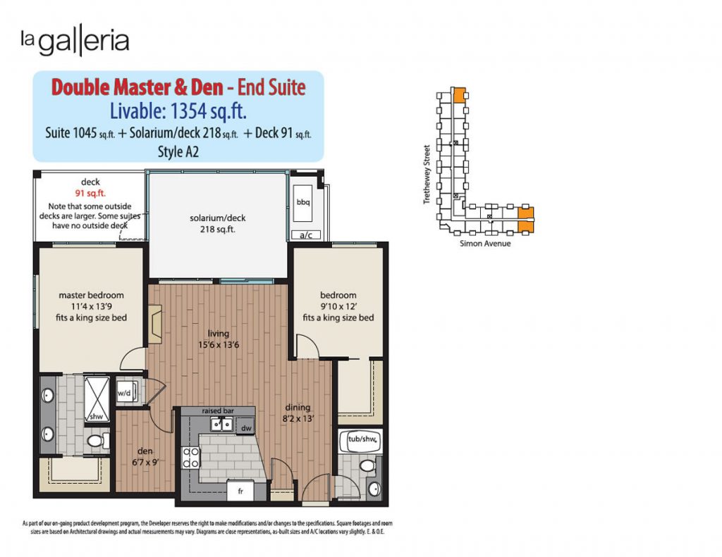 2 Bedroom + Den Plans La Galleria